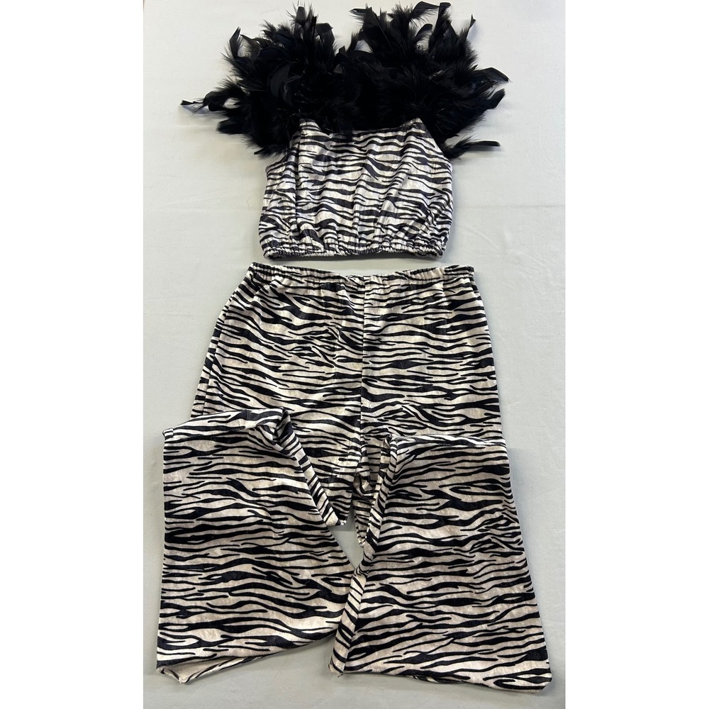 Vintage Jo-Ann Stores Kids Zebra Print 2-Piece Costume Set size MEdium